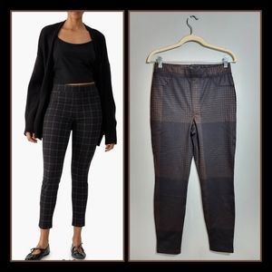 SANCTUARY Runway Plaid Leggings | Skinny fit | Ankle | Brown Motif | size M